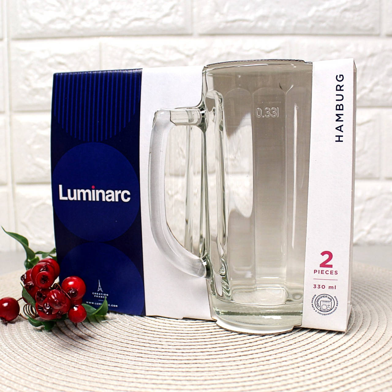 

Набор узких кружек для пива Luminarc Hamburg 330 мл 2 шт (Н5126), Прозрачный