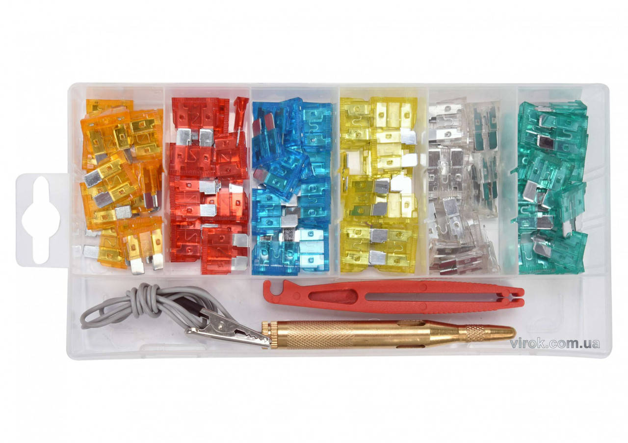 

Запобіжники автомобільні YATO STANDARD, в асортименті з індикатором, 92 шт YT-83142