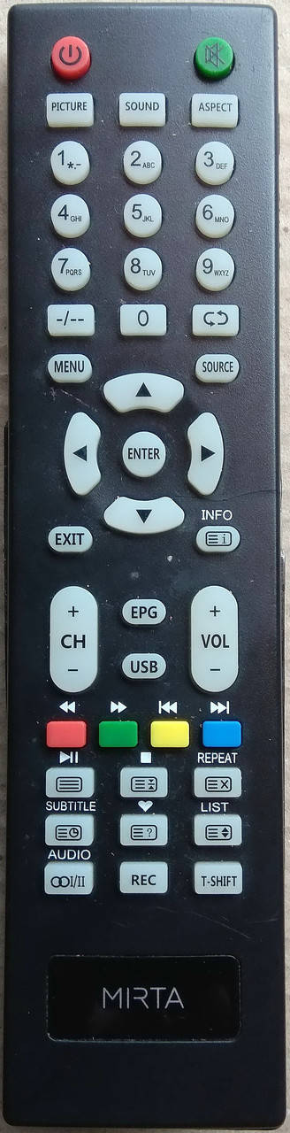 

Пульт от телевизора MIRTA LD-32T2HD, Черный