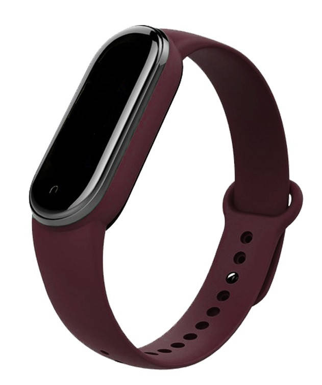 

Mi band 5 ремешок ми бенд 6 силиконовый марсала
