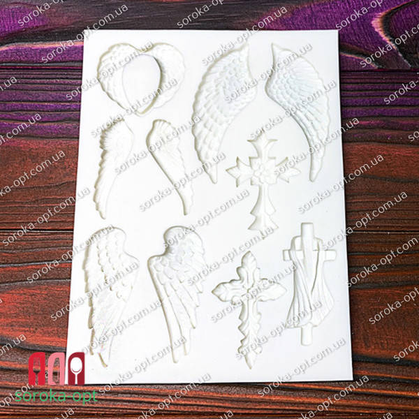 

МОЛД СИЛИКОНОВЫЙ ПАСХАЛЬНЫЙ "КРЫЛЬЯ И КРЕСТИКИ"