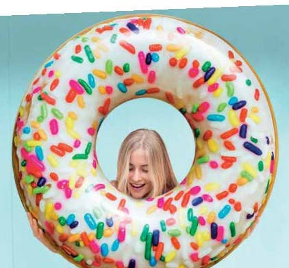 

Круг надувной 56263 (12шт) Пончик винил в кор. 114 см