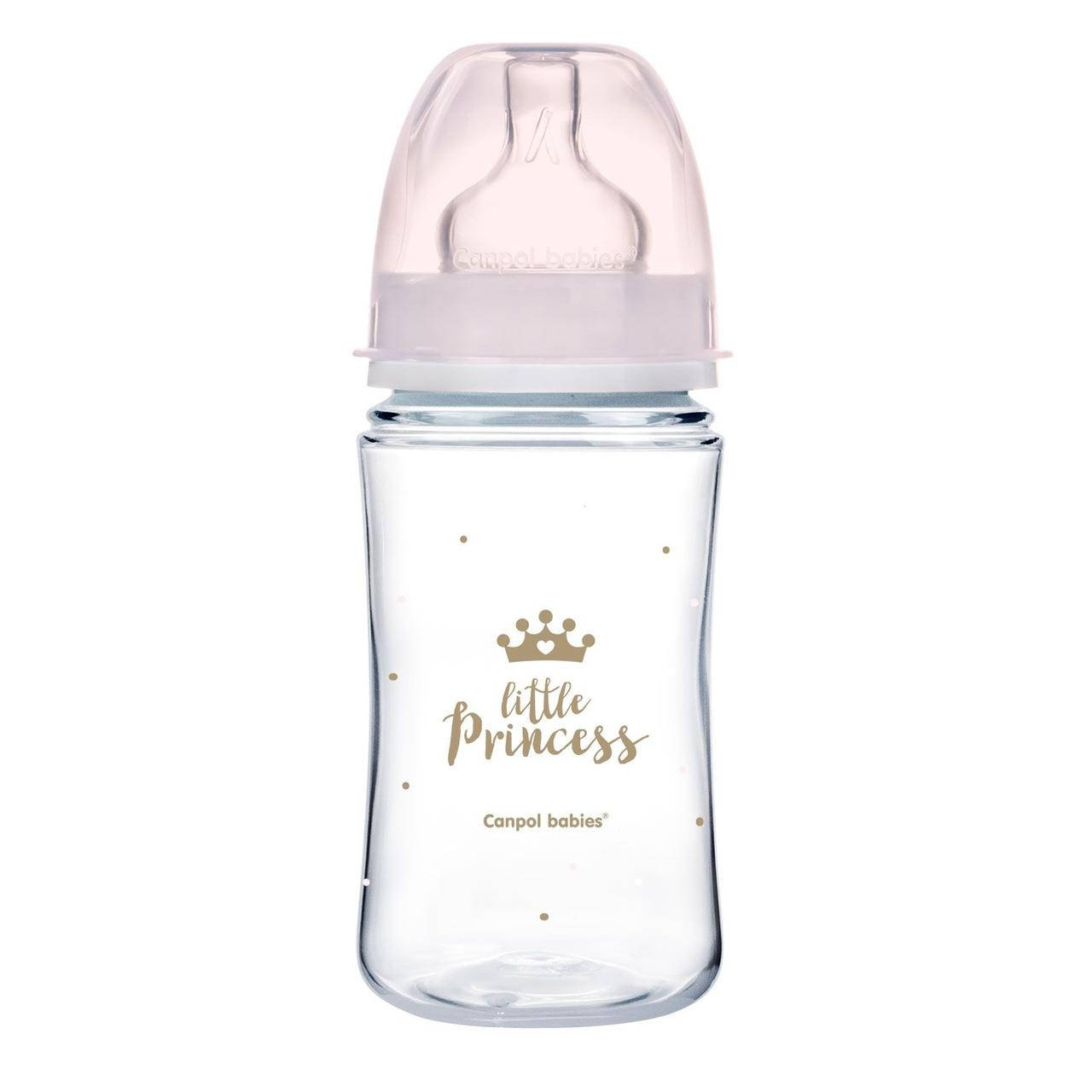 

Canpol babies Пляшка антиколікова з широким отвором 240 мл PP Easystart Royal baby рожева