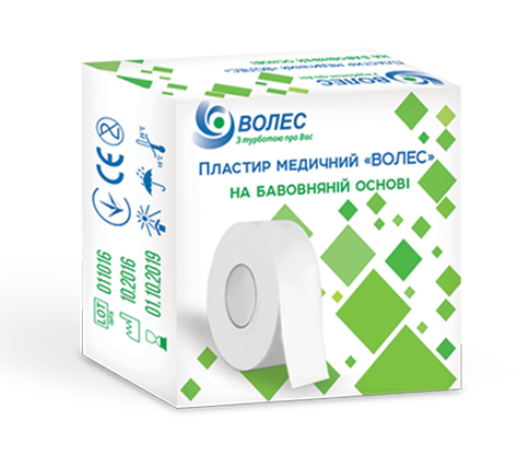 

Пластырь на хлопковой основе 1х500 см