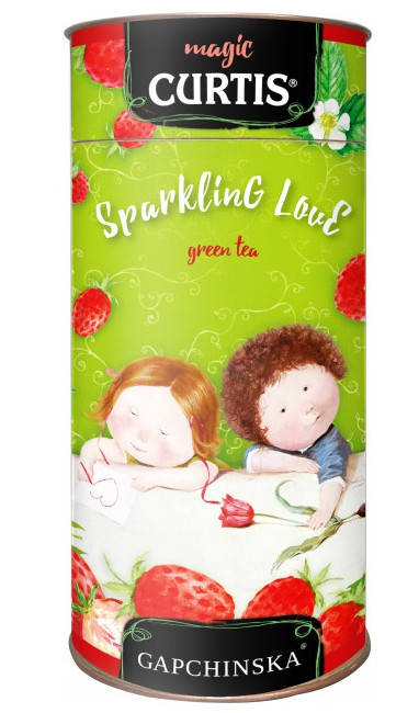 

Curtis чай зеленый листовой SparklinG LovE с земляникой и лепестками цветов 80 грамм