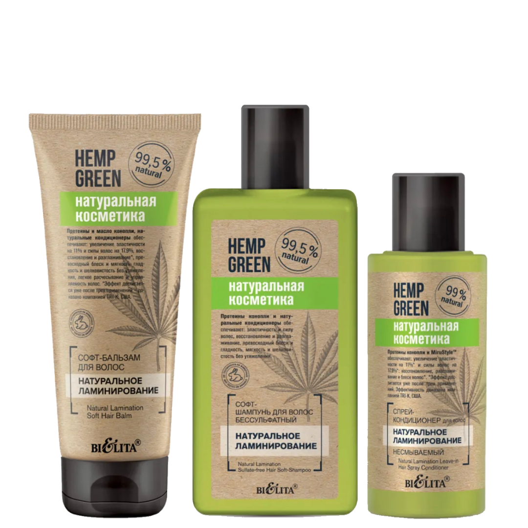 

Набор Натуральное ламинирование волос Hemp green Belita