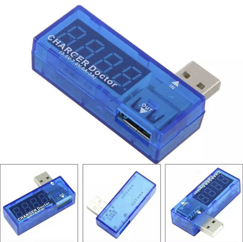 

USB мультиметр / тестер напряжения и тока, вольтметр, амперметр угловой
