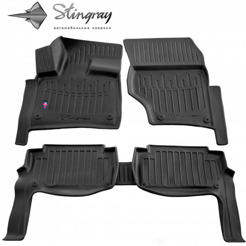 

Резиновые 3D коврики в салон на AUDI Q7 (4L) (2005–2015)/ Ауди Кю7, Черный