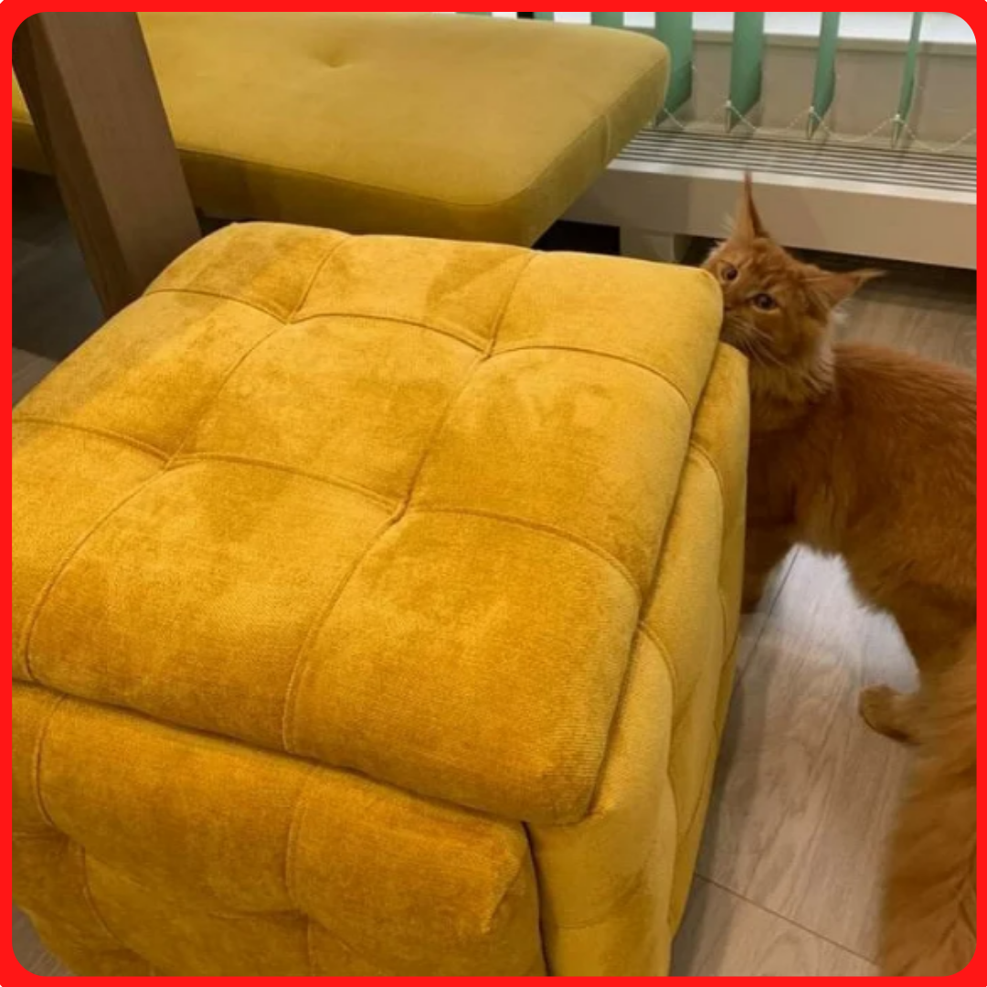 

Пуф трансформер 5 в 1 Смарт пуфик 5в1 квадратный мягкий на колесах куб табурет желтый