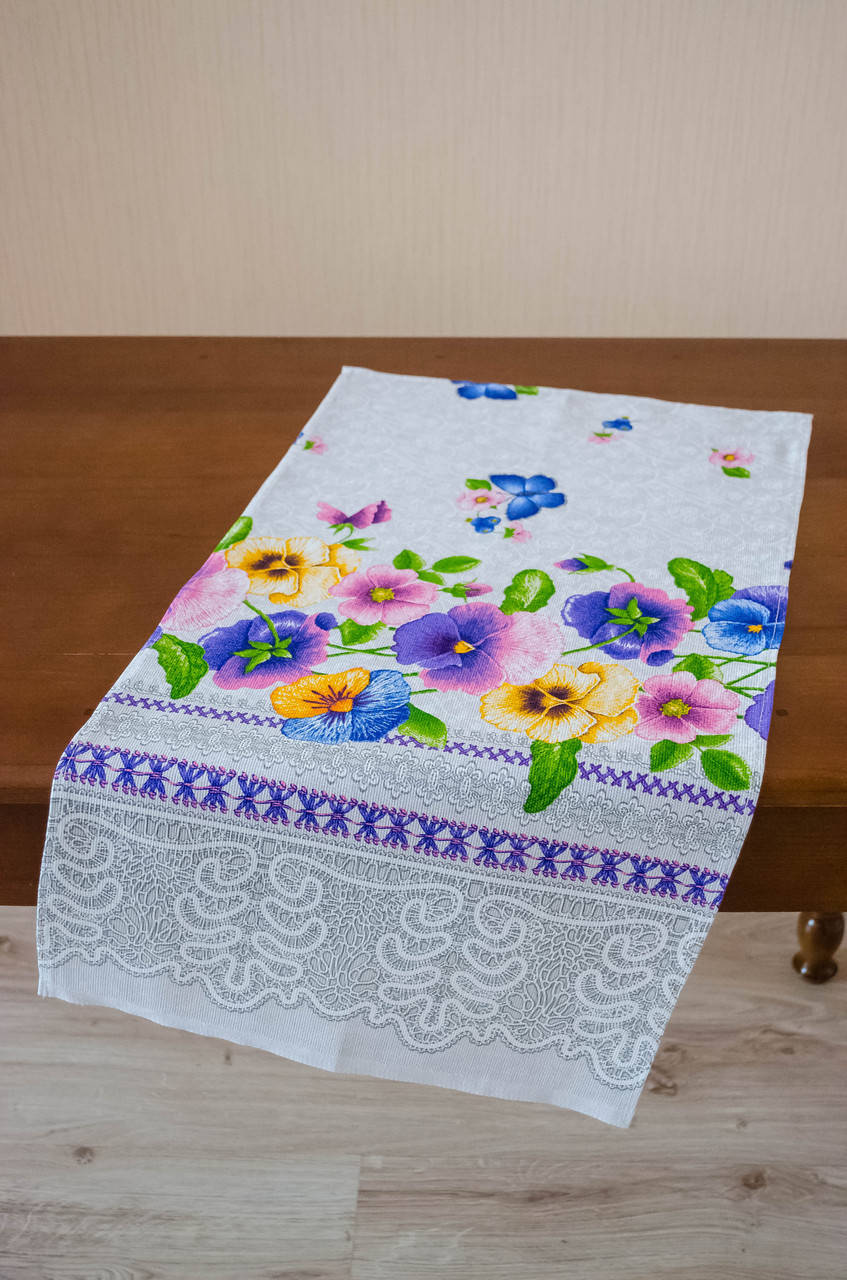 

Полотенце льняное большое "Фиалка"