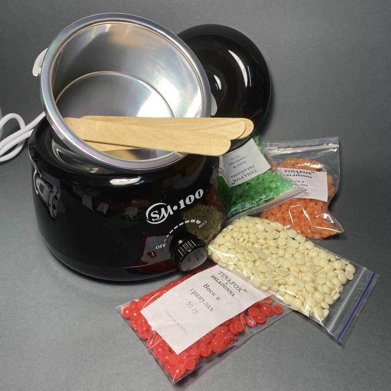 

Набор для депиляции 4 воска по 50 г + SM-100 черный