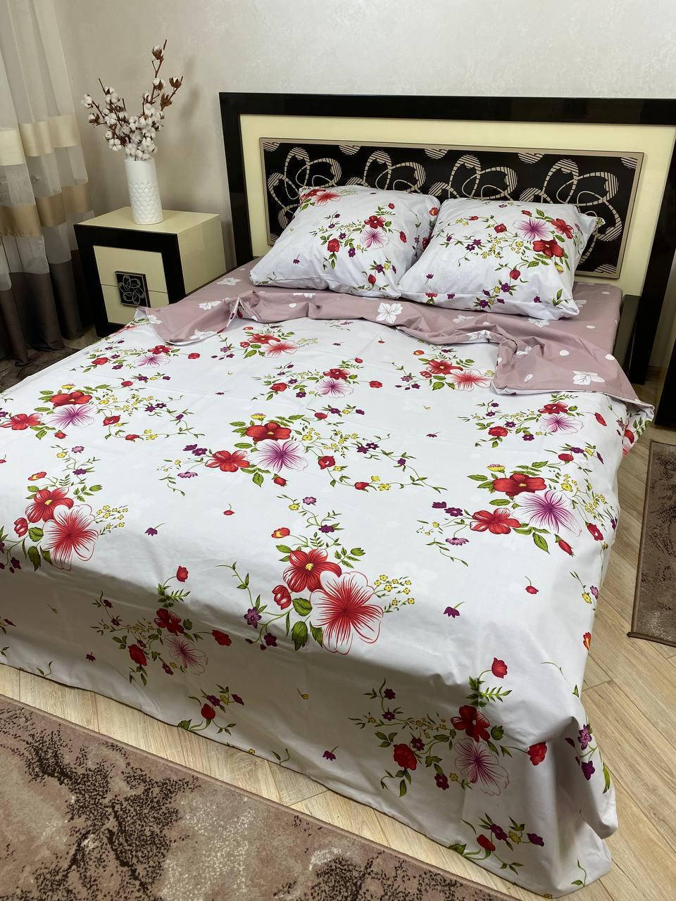 

Комплект постельного белья, евро размер, 220*200 см, бязь, хлопок 90%, Разные цвета