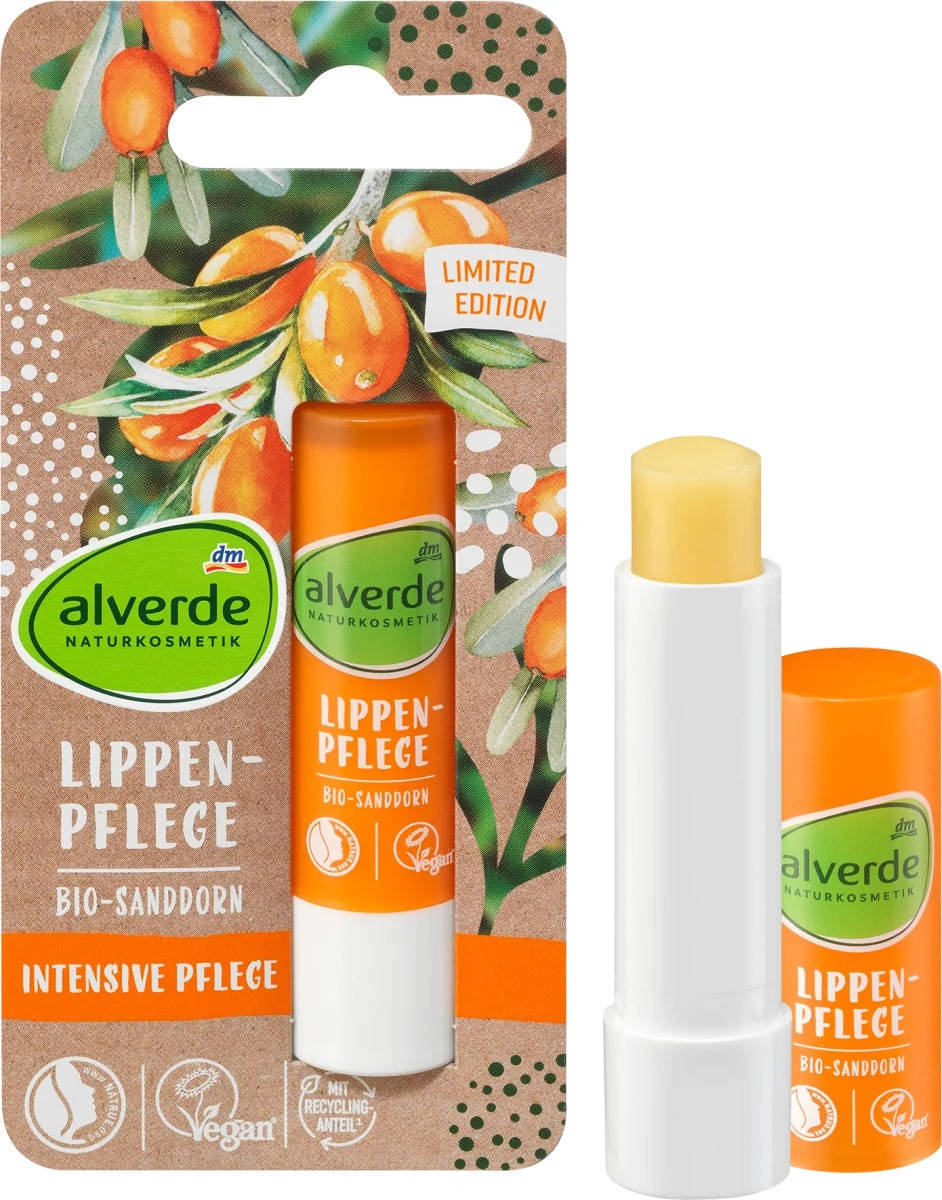 

Alverde NATURKOSMETIK Lippenpflege Sanddorn Бальзам для губ c органической облепихой 4.8 г