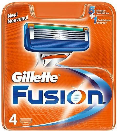 

Gillette Fusion 4 шт. в упаковке сменные кассеты для бритья, оригинал