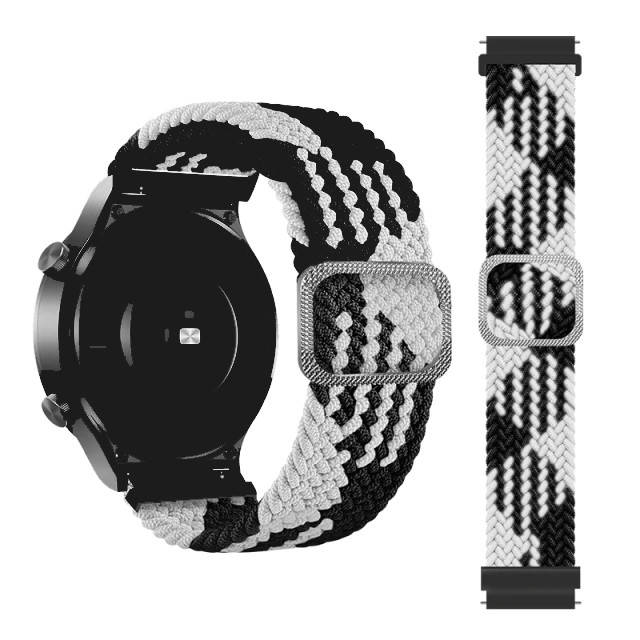 

Ремешок для Amazfit GTS / GTS 2 / GTS 2 mini / GTS 3 плетенные solo loop черно-белый