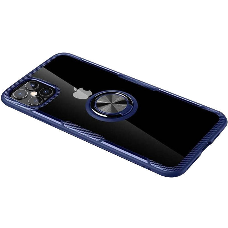 

Чехол с кольцом для iPhone 12 Pro Max / Айфон 12 Про Макс, Синий