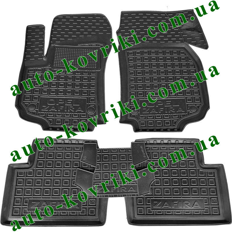 

Резиновые коврики в салон Opel Zafira B 2005-2010 (Avto-Gumm), Черный