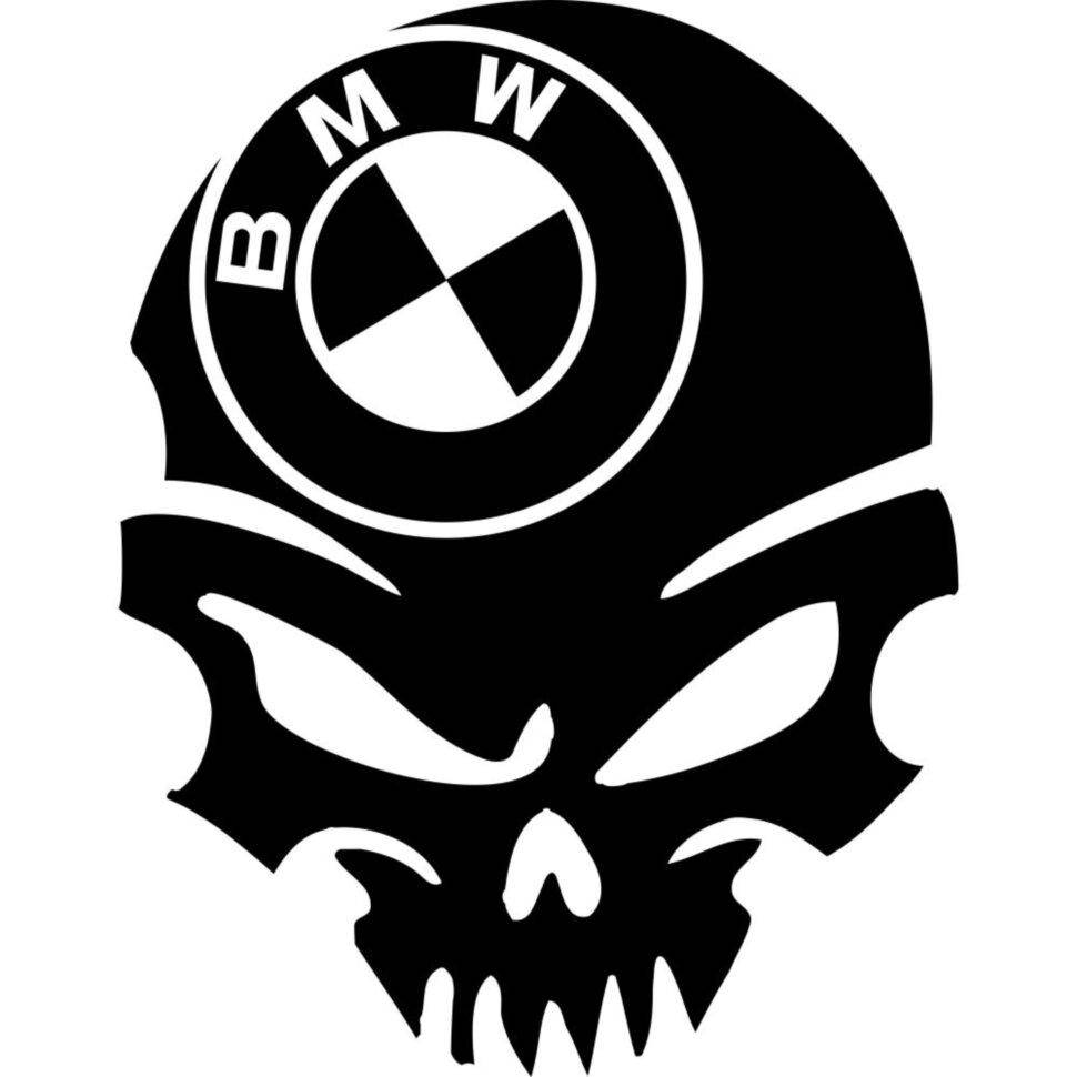 

Виниловая наклейка на автомобиль - Череп BMW