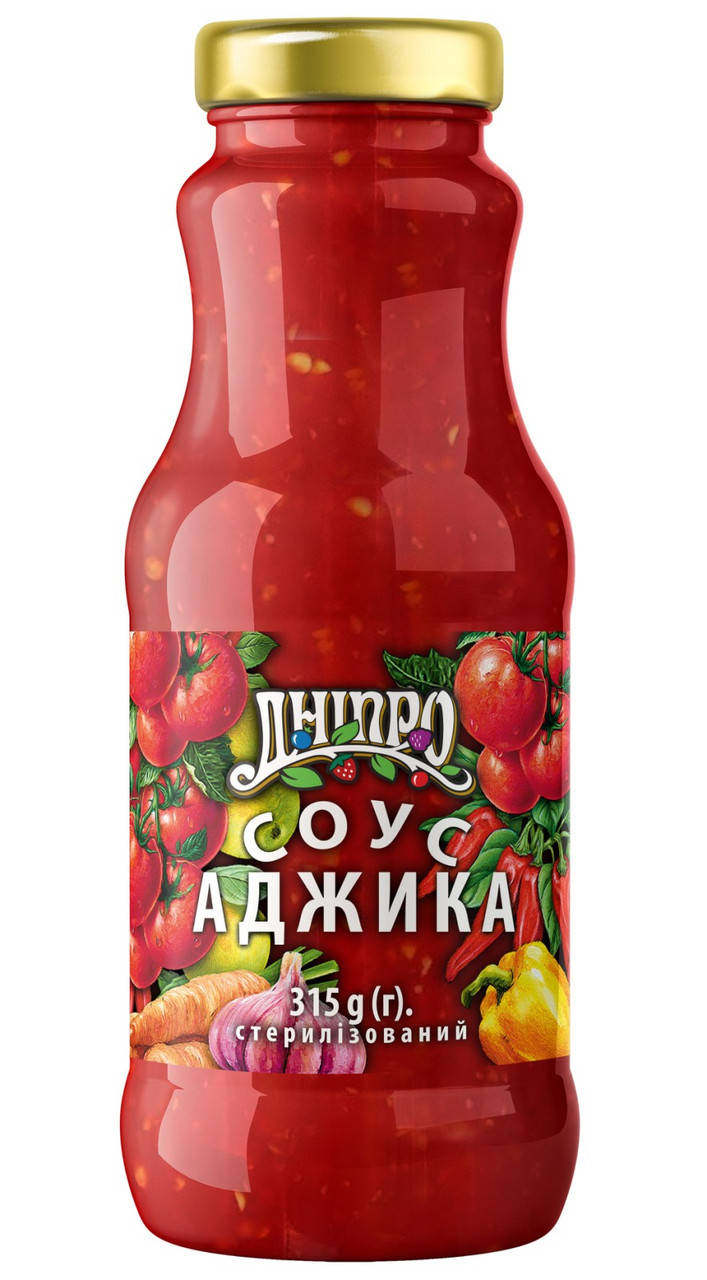

Соус ТМ Дніпро Аджика 315 г. б/стекло. 100% натуральный продукт, без ГМО и добавок!