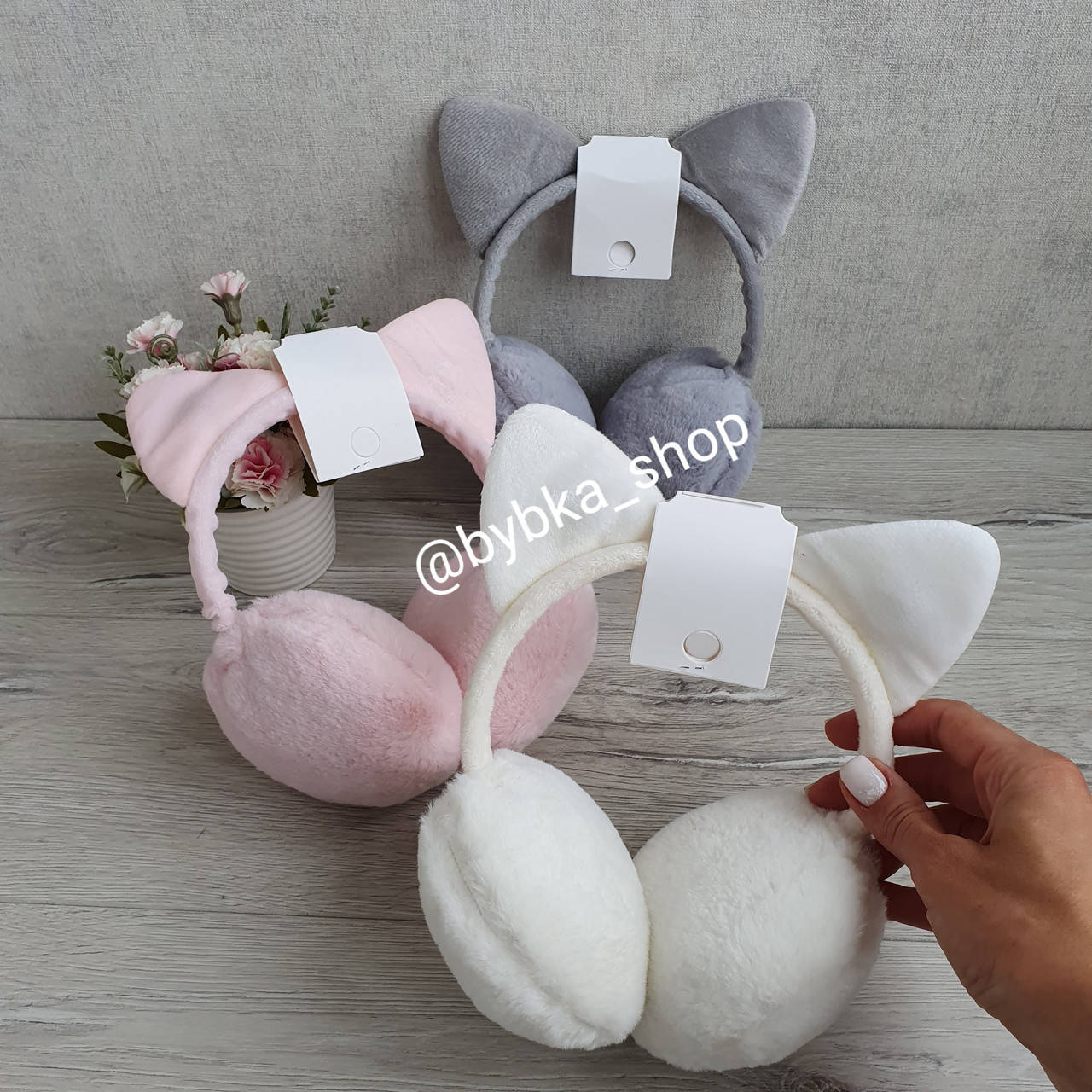 

Меховые наушники AC8405 с ушками со светом