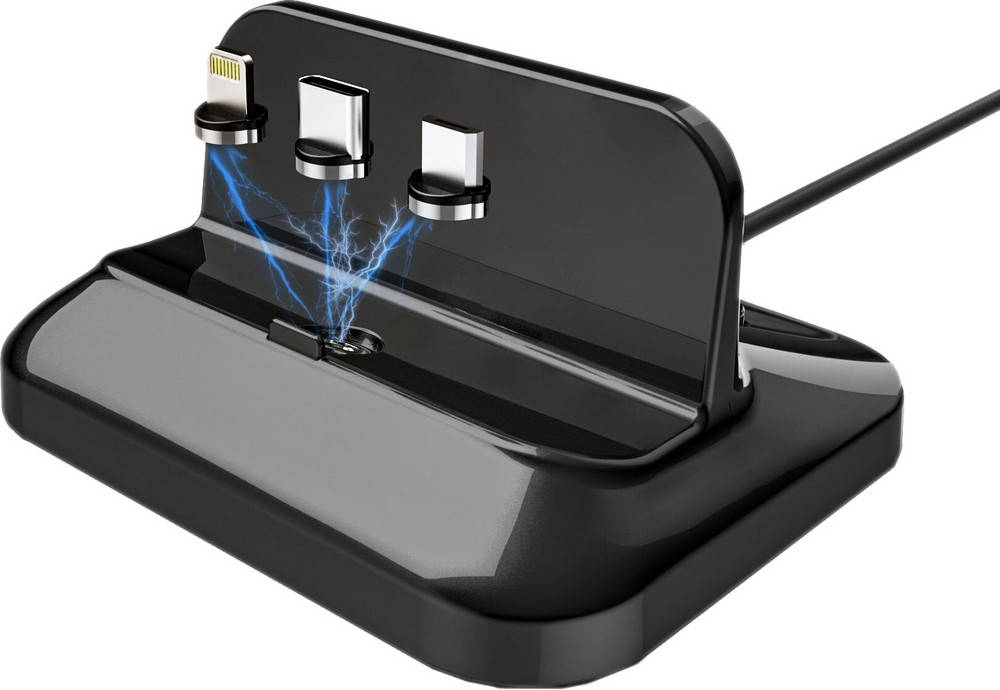 

Зарядная Док-станция MediaLab + Магнитные Переходники (Micro USB + Type-C + Lightning)