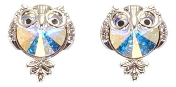 

Серьги Xuping Родий с кр-ми Swarovski гвоздики (пусеты) "Совы с кристаллом АВ"