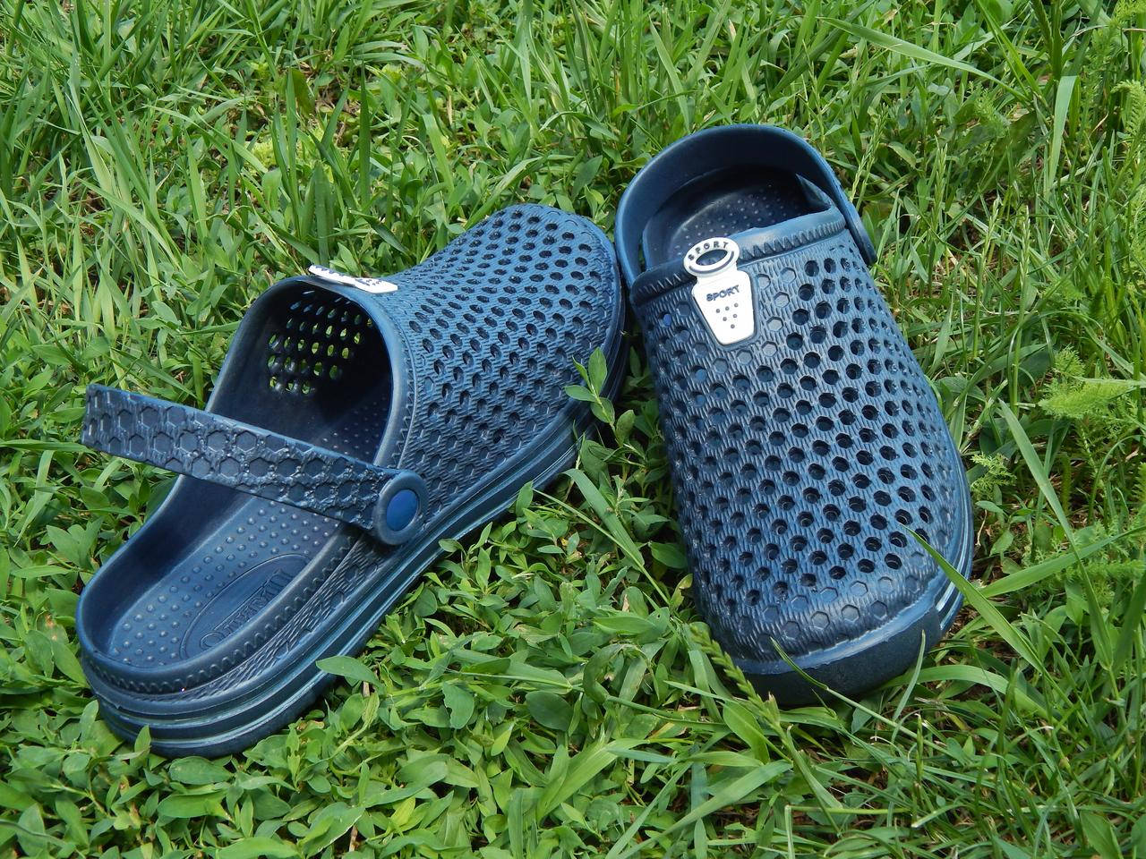 

Кроксы Crocs подростковые, сабо, шлепанцы закрытые синего цвета ОЛИМП 39, Синий