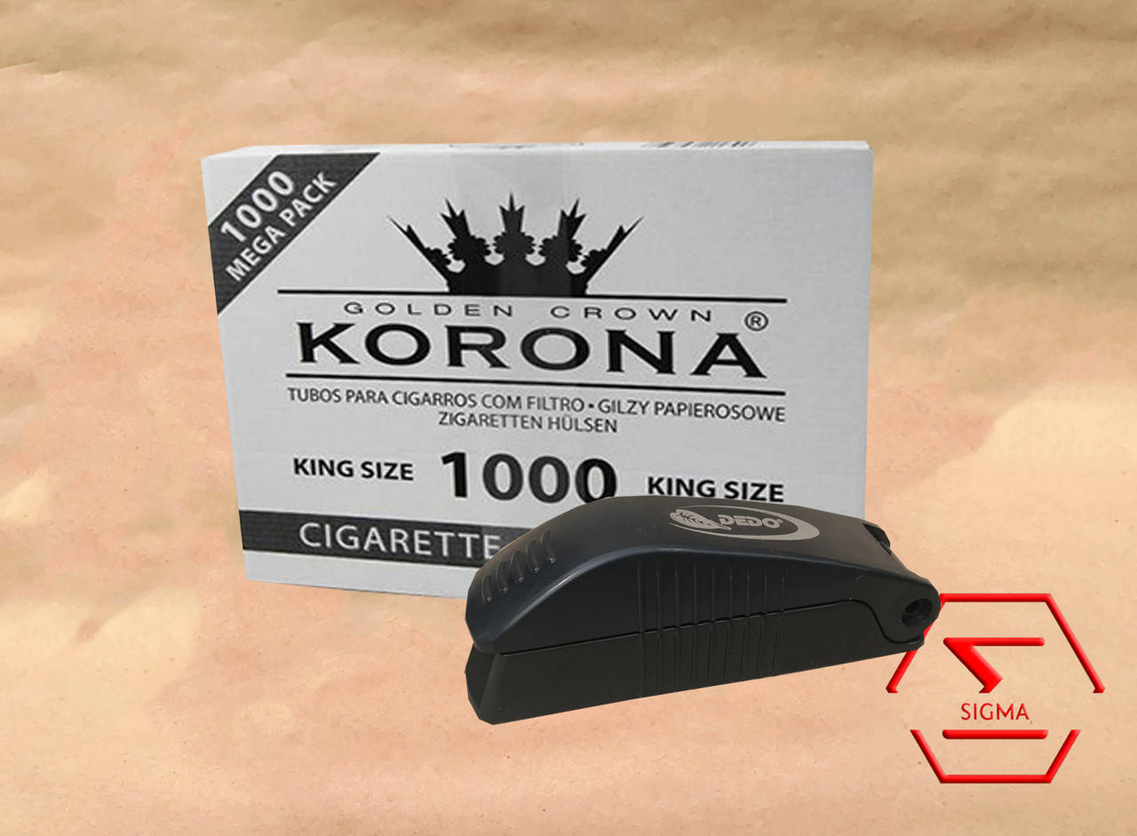 

Набор: Гильзы KORONA 1000 шт. + Машинка для набивки сигарет DEDO
