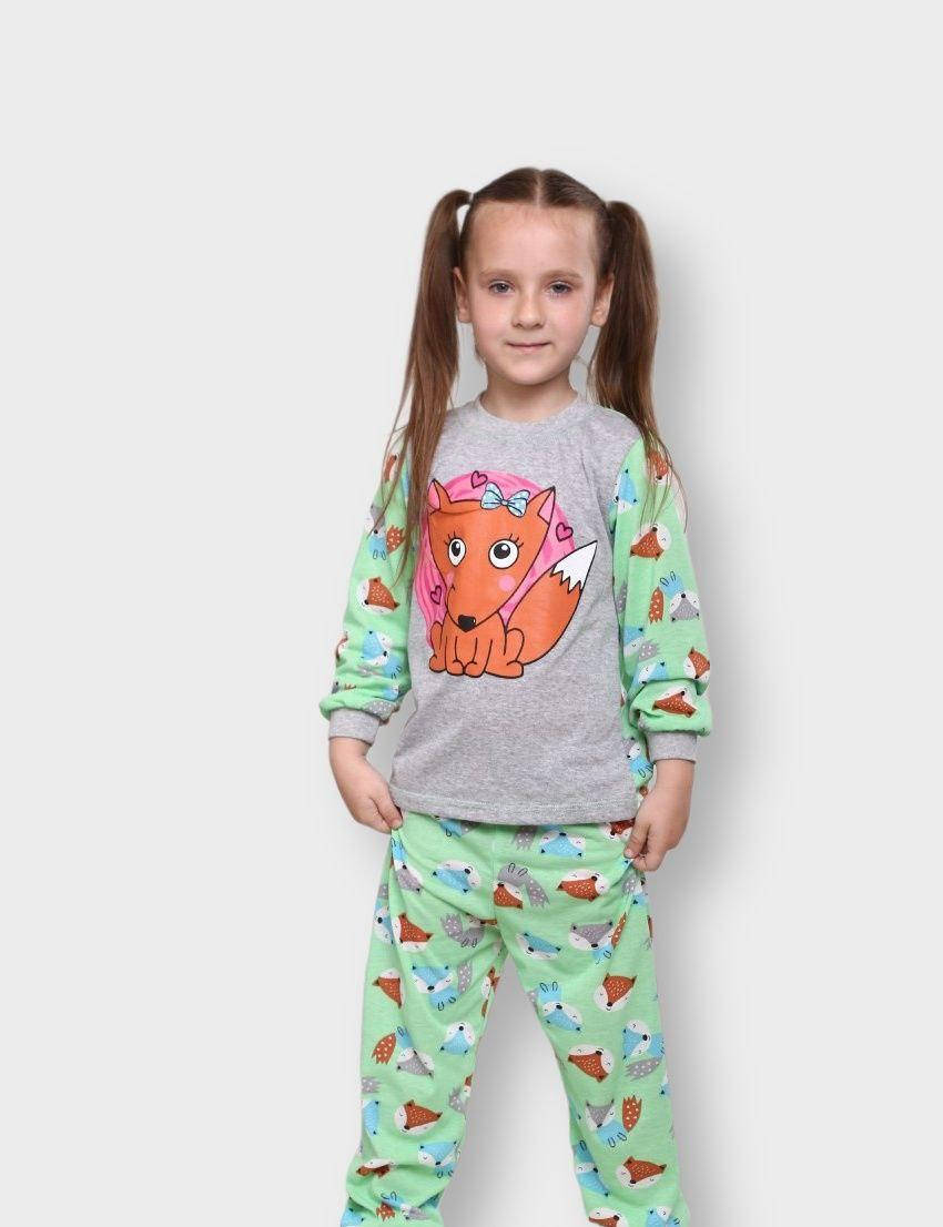 

Детская пижама для девочки с рисунком Лисичка кулир