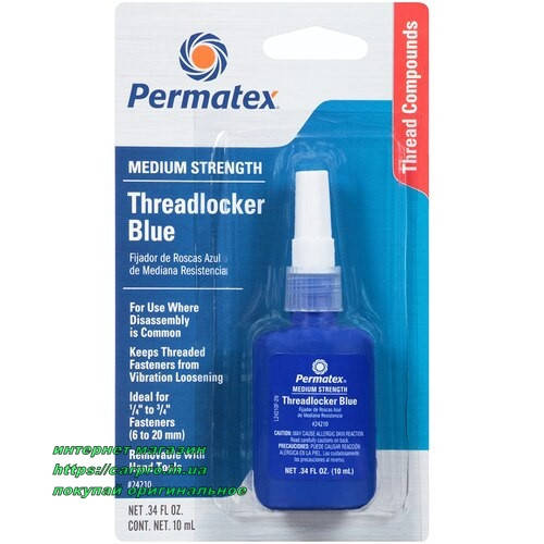 

Фиксатор резьбы Permatex threadlocker blue medium strength 24210 средней фиксации синий