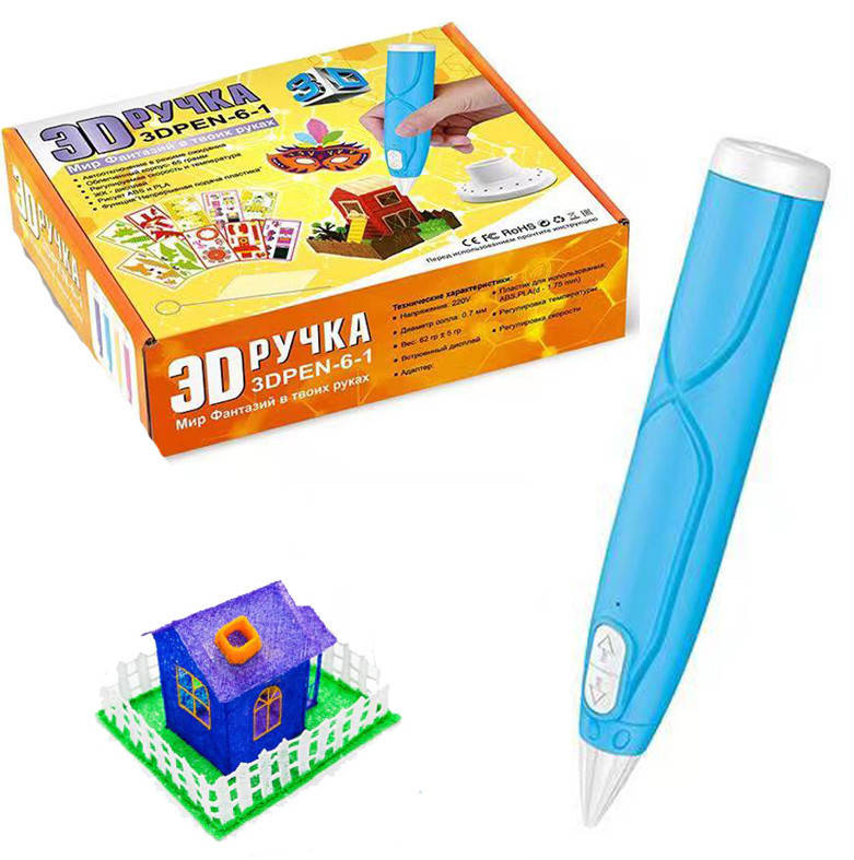 

Ручка 3D / 3D ручка для рисования пластиком Синяя
