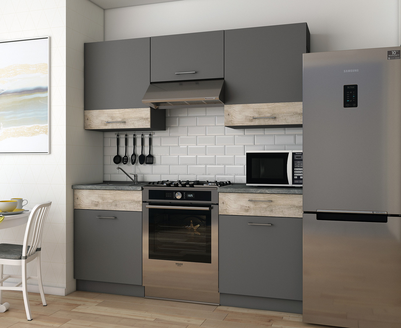 Кухня Лея Doros 1.8 м Графіт/Клондайк ДСП 180х60х250 (81000014) 2