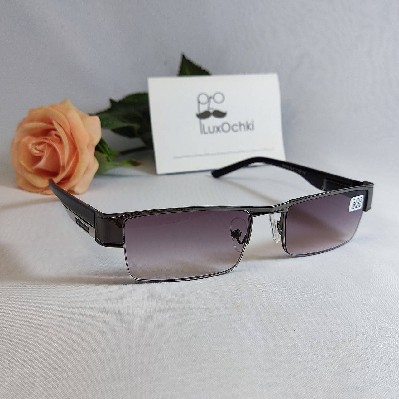 

+3.0 Готовые очки для коррекции зренияn тонированные полуободковые