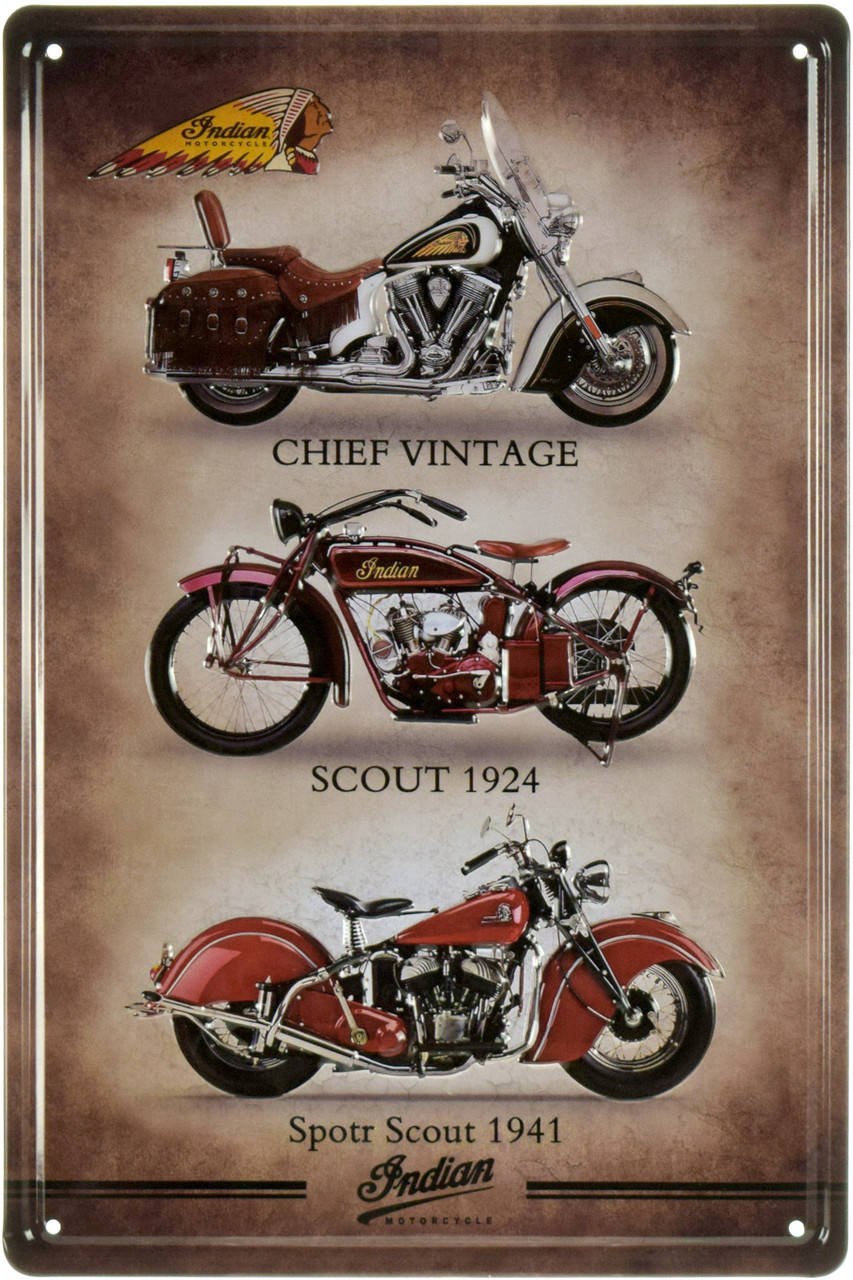 

Металлическая табличка "Indian (Three Scout)" (ms-001842)