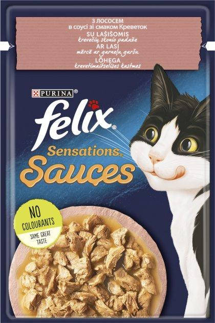 

Felix Sensations - паучи для кошек 85г*26шт (лосось с креветками в соусе)