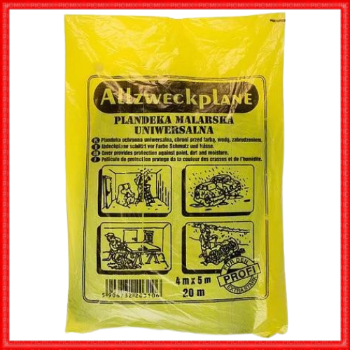 

Защитная укрывочная пленка для строительных работ 20м2 Maler Freund 20мкн 4х5 м, Серый