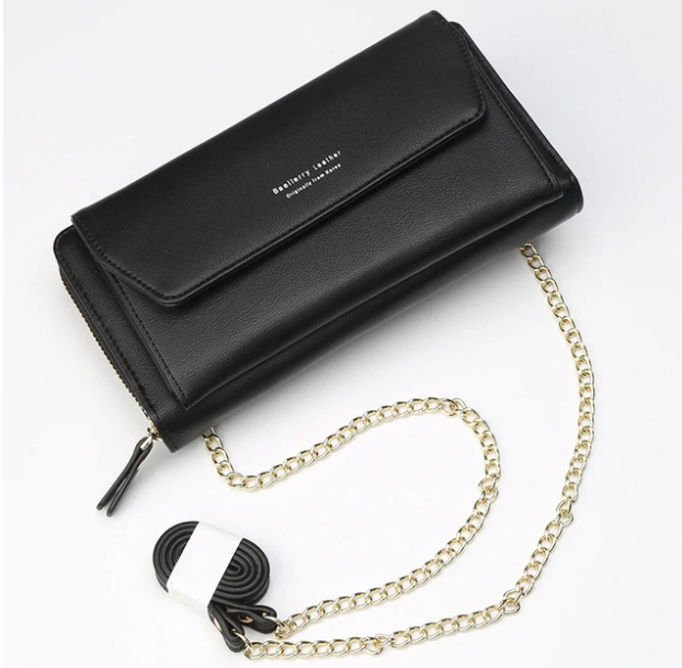 

Женский клатч сумочка Baellerry Leather black, Черный