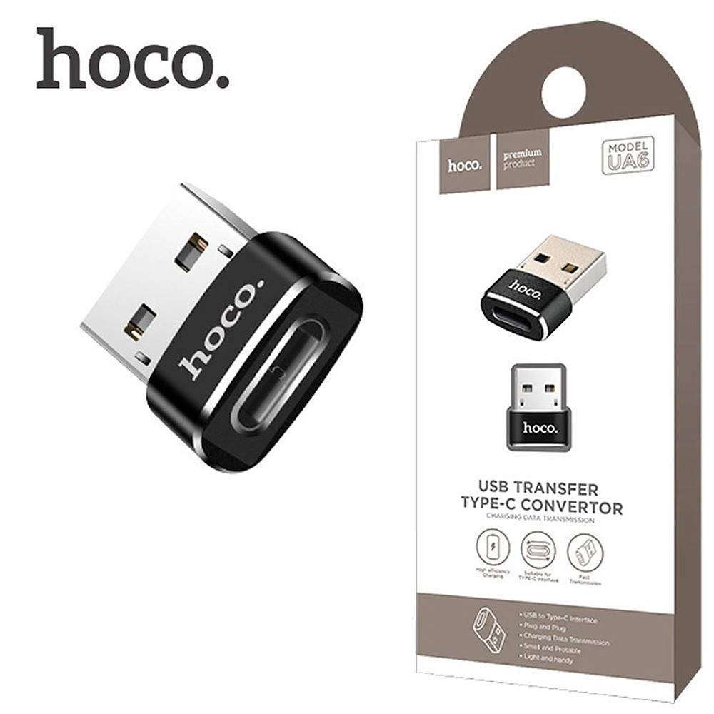 

Переходник Hoco UA6 с USB на Type-C черный