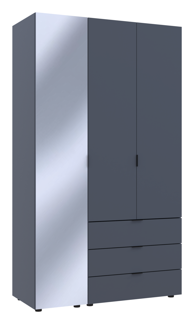 Шафа для одягу Doros Гелар Графіт 2ДСП/Дзеркало 116.5х49.5х203.4 (42002155) 5