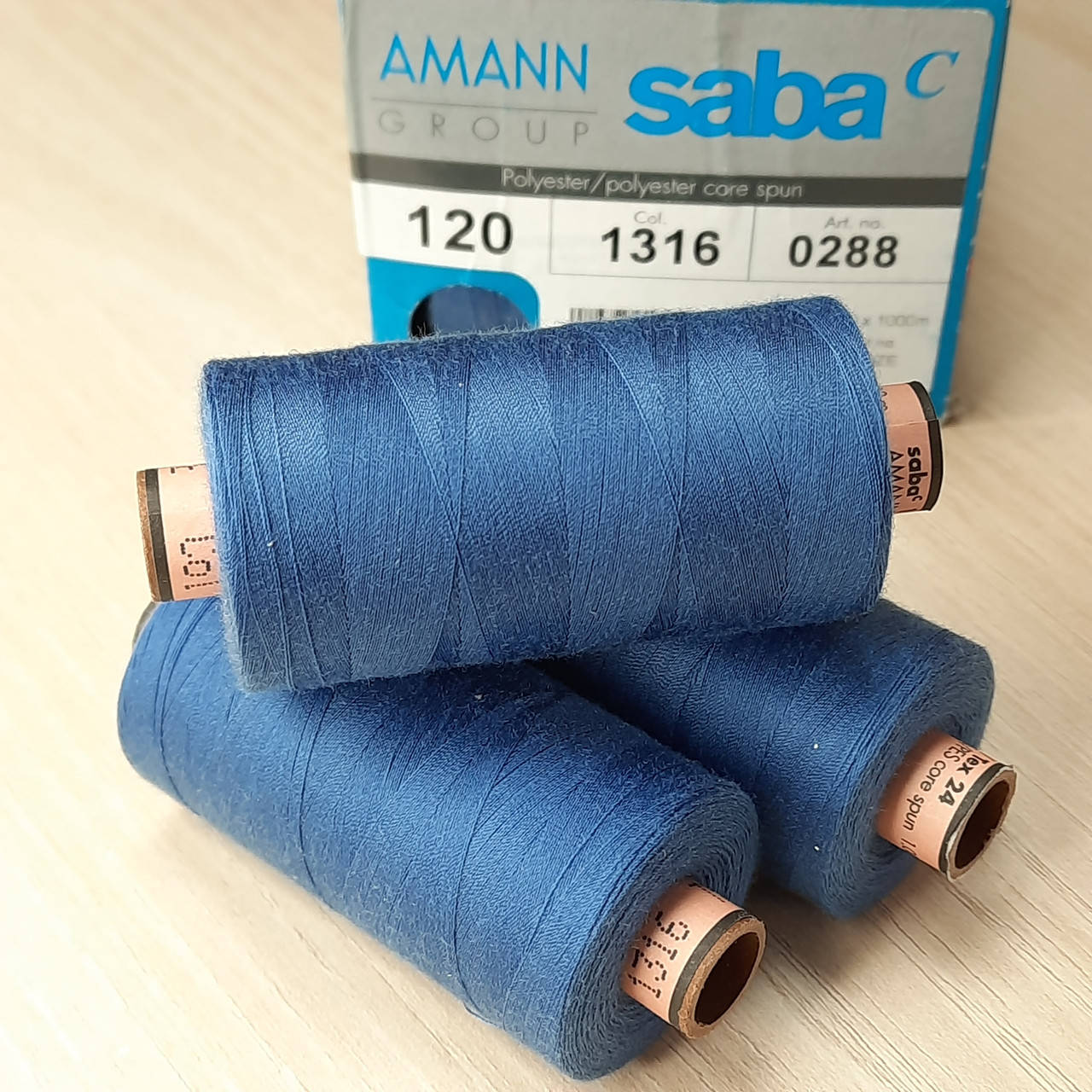 

Нитки Amann Saba 120 синий №1316 (1000м)