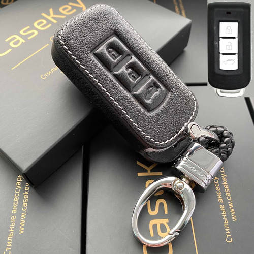 

Кожаный чехол для ключа Mitsubishi, Черный