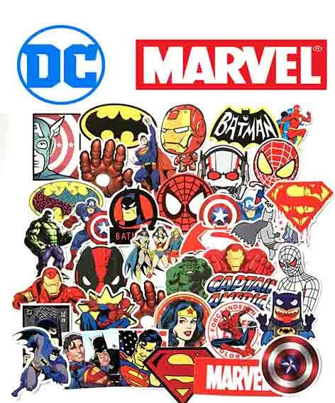Набор стикеров Marvel и наклеек DC 25шт