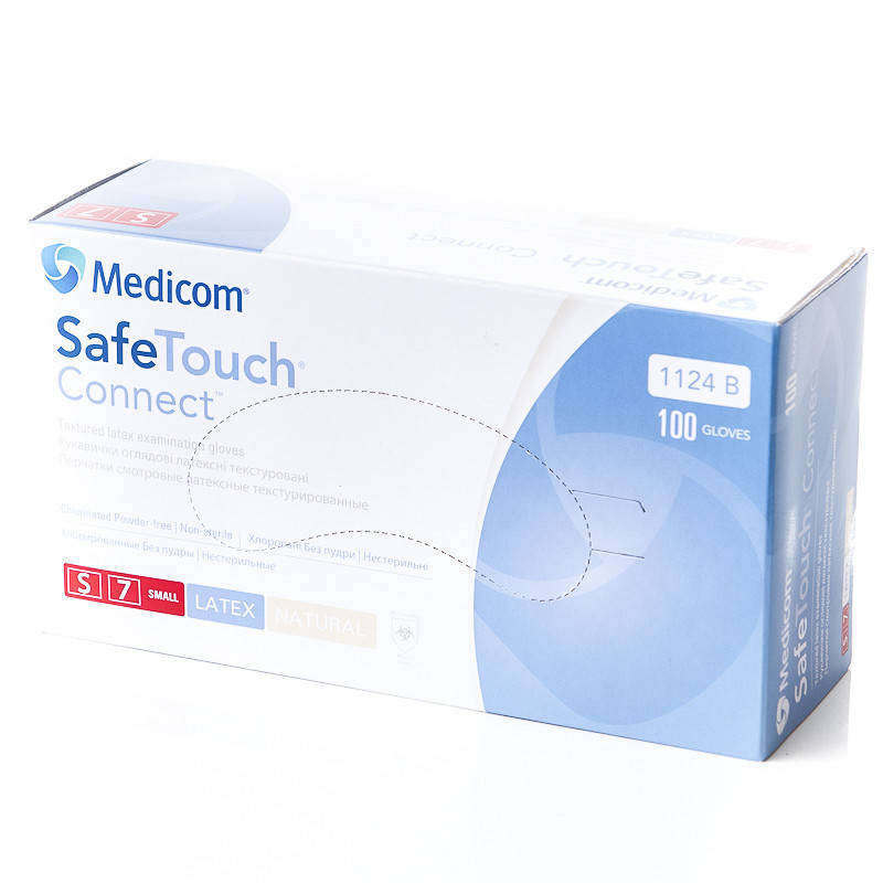 

Перчатки латексные Medicom без пудры , белые (100 шт/уп, Белый