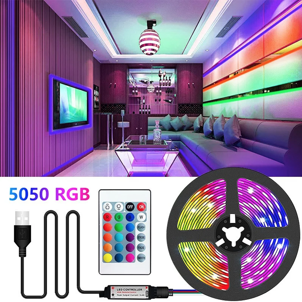 

Cветодиодная лента 2 м RGB 5050 для фоновой подсветки телевизора, Разные цвета