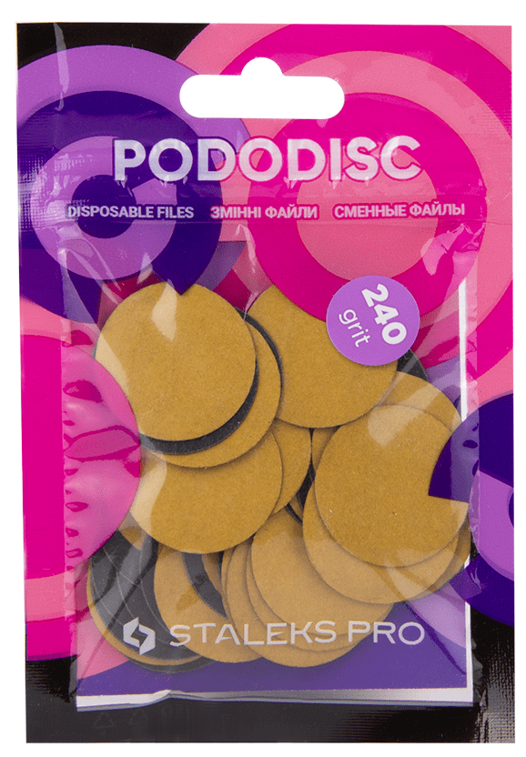 

Сменные файлы STALEKS PRO L 240 грит 25 мм для педикюрного диска (50 шт) PDF-25-240