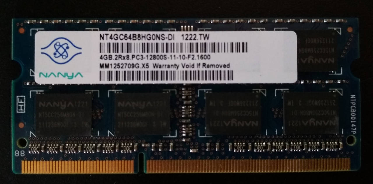 

Для ноутбука 4GB DDR3 1600MHz Nanya PC3 12800S 2Rx8 RAM Оперативная память