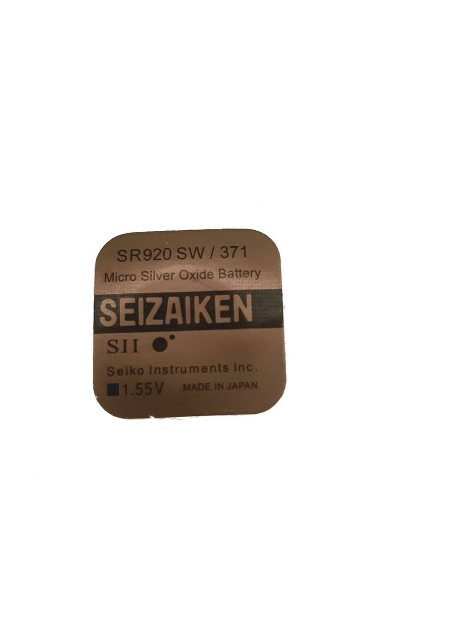 

Батарейка для часов. SEIZAIKEN SR920SW (371) 1.55V 39mAh 9,5x2.05mm Серебрянно-цинковая