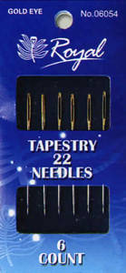

Tapestry 22 (6шт) Набор гобеленовых игл для вышивания с золотым ушком Royal (Япония)
