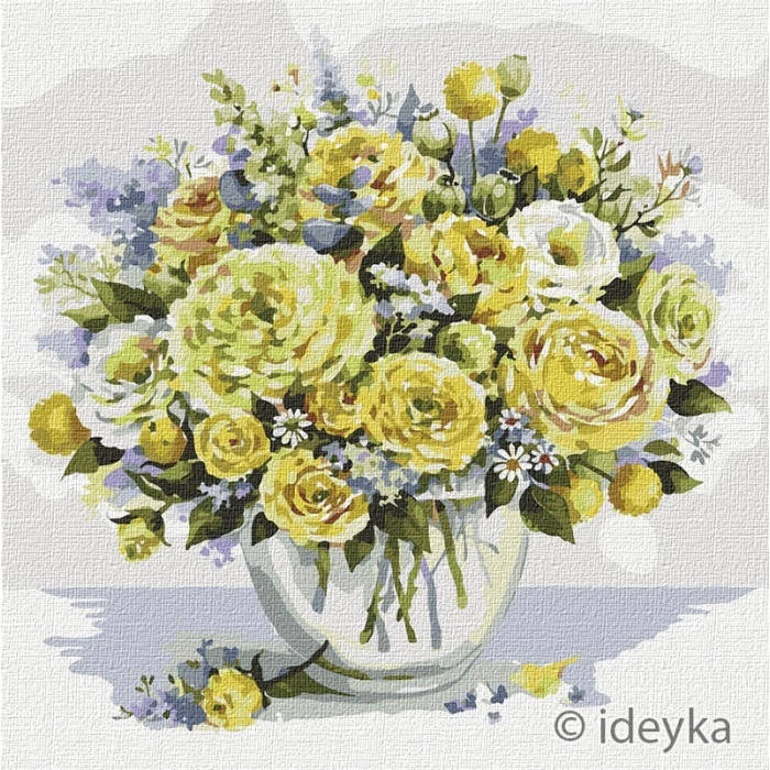 

Набір для розпису по номерах. "Жовте щастя" 50*50см