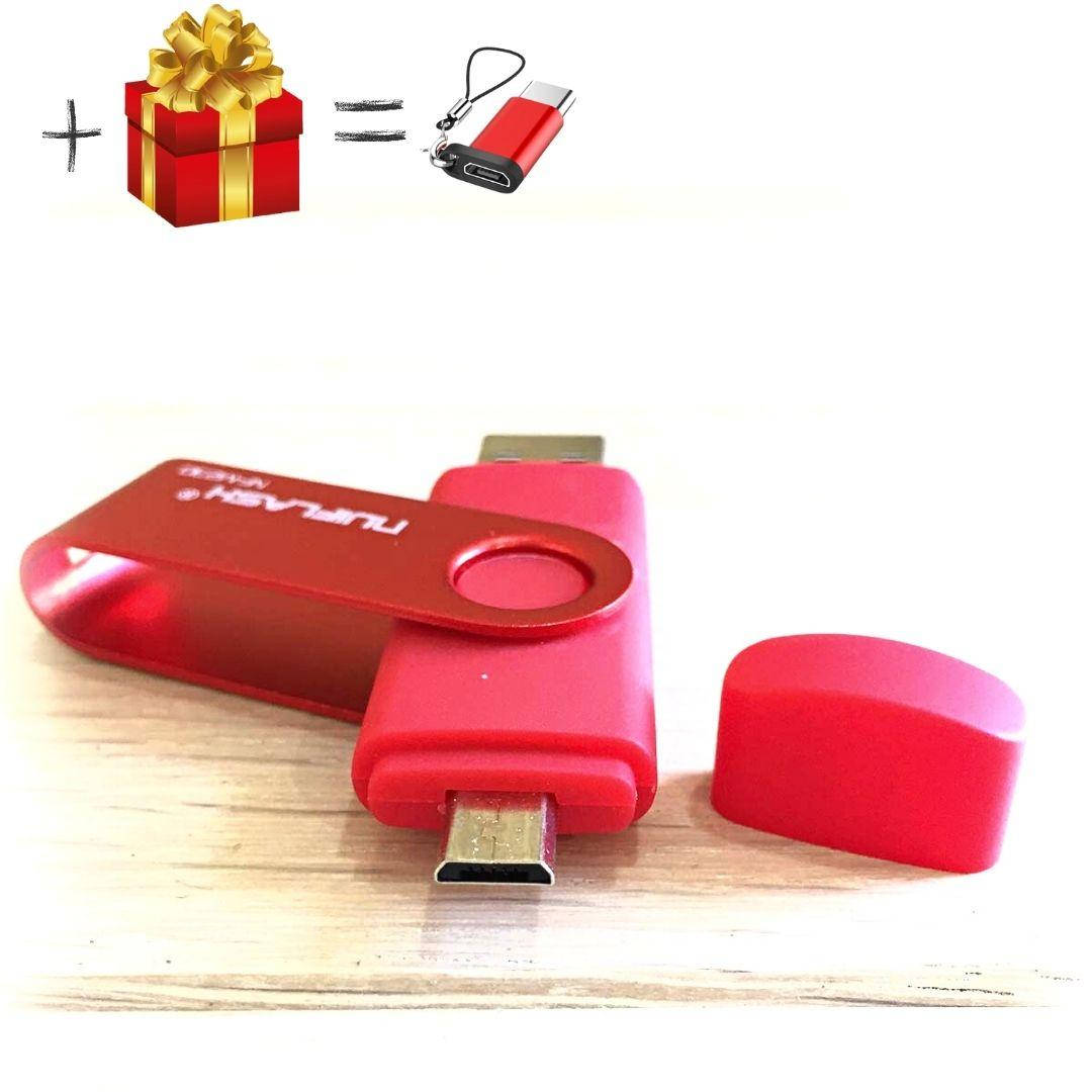 

USB/MicroUSB флешка 64 Гб на два разъема красная, Красный